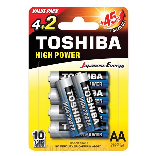 Toshiba alkáli elem LR6 BP6 AA/4+2db