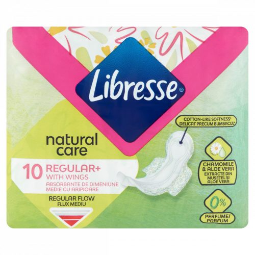 Libresse Regular+ Natural Care szárnyas egészségügyi betét 10 db