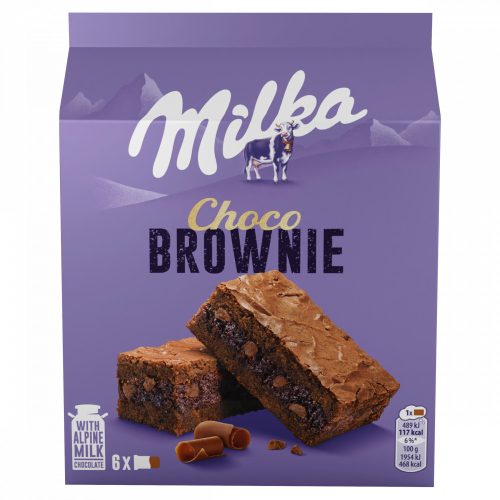 Milka Choco Brownie sütemény alpesi tejcsokoládéval és tejcsokoládé darabokkal 6 db 150 g