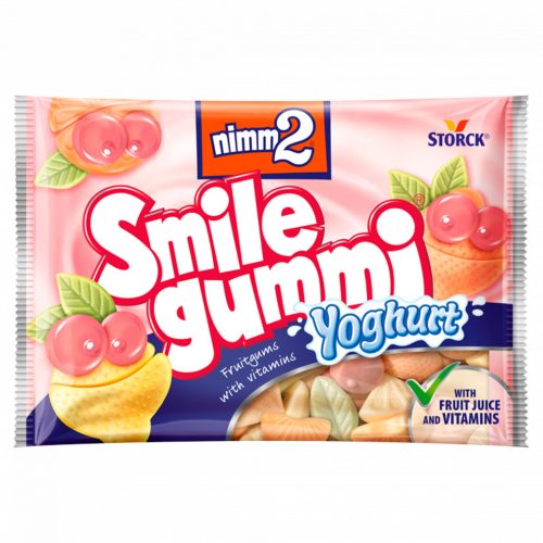 nimm2 Smilegummi Yoghurt vegyes gyümölcs ízű joghurtos gumicukorka vitaminokkal 100 g