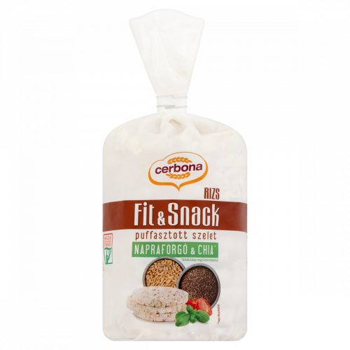 Cerbona Fit & Snack puffasztott rizsszelet napraforgómaggal és chia maggal 90 g