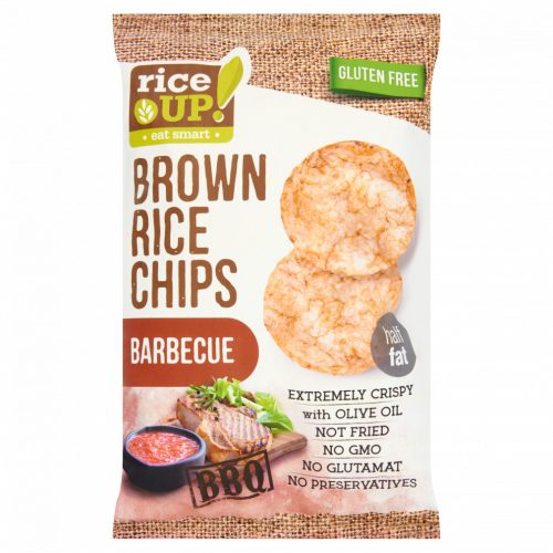 RiceUp! Eat Smart teljes kiőrlésű barna rizs chips barbecue ízesítéssel 60 g