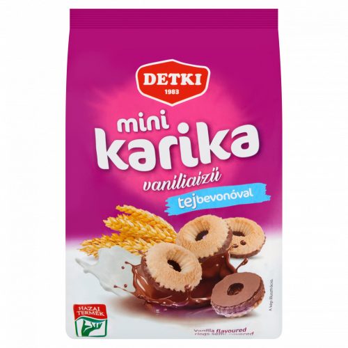 Detki Mini Karika vaníliaízű teasütemény tejbevonóval félig mártva 150 g