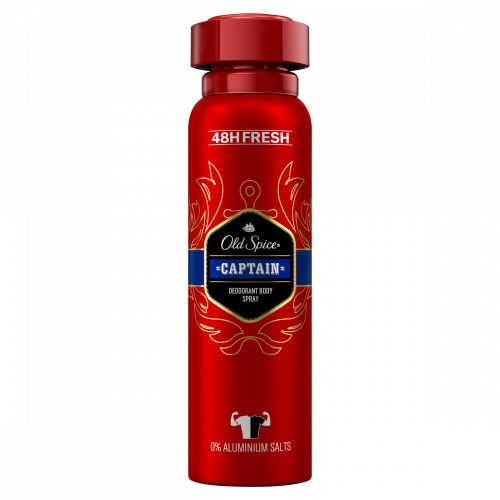 Old Spice Captain  Deo Spray Férfiaknak, Akár 48 Órás Frissesség, Alumíniummentes, 150 ml