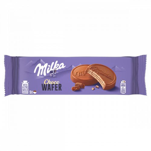 Milka Choco Wafer alpesi tejcsokoládéval bevont ostya kakaós töltelékkel 5 x 30 g (150 g) 