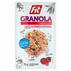   FIT reggeli GRANOLA többmagvas piros gyüm. ,hozzáadott cukor nélkül 70g /15/