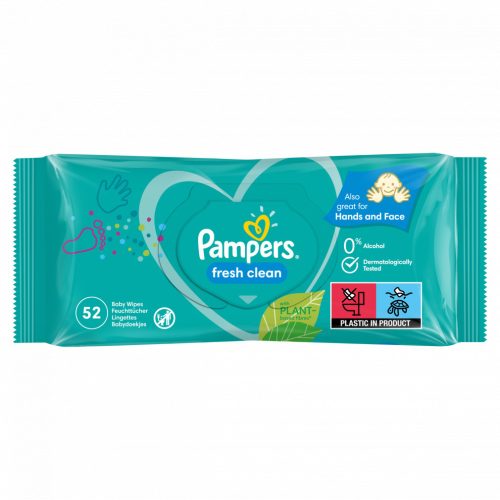 Pampers Fresh Clean Nedves Törlőkendő, 1 Csomag = 52 db