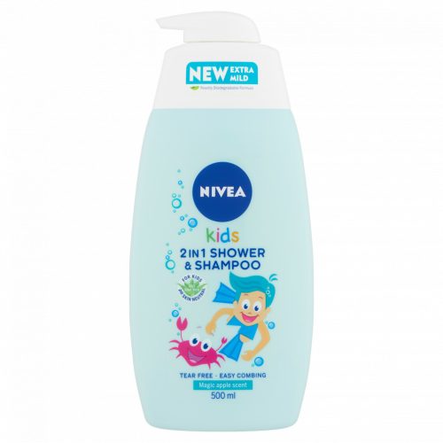 NIVEA Kids 2in1 Tusfürdő és Sampon Fiúknak 500 ml