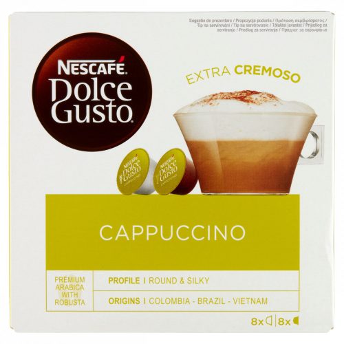 NESCAFÉ Dolce Gusto Cappuccino tej- és kávékapszula cukorral 16 db 186,4 g