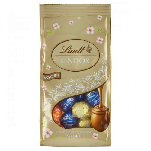 Lindt Lindor lágyan olvadó töltelékkel töltött tej-, ét- és fehércsokoládé-pralinék 180 g