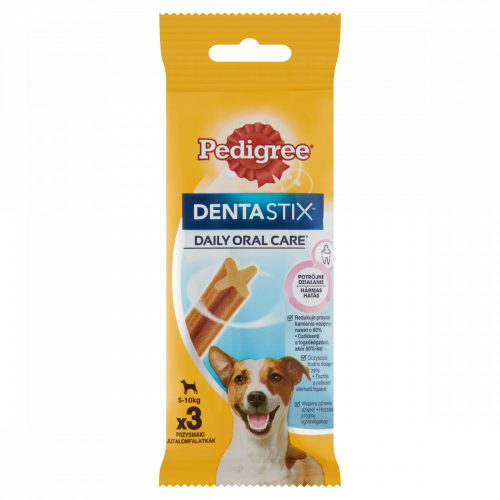 Pedigree DentaStix kiegészítő állateledel 5-10 kg-os, 4 hónapnál idősebb kutyák számára 3 db 45 g