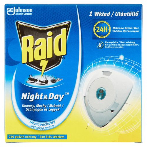 Raid Night & Day 240 órás szúnyog- és légyirtó korong utántöltő 2,25 g