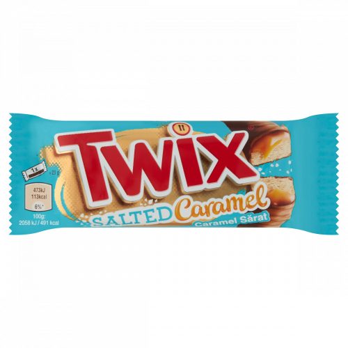 Twix Salted Caramel kekszes szeletek karamellával, tejcsokoládéba mártva 2 x 23 g (46 g)