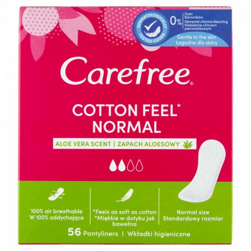 Carefree Cotton Feel Normal tisztasági betét aloe vera illattal 56 db