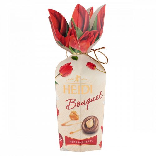 Heidi Bouquet tejcsokoládé praliné pralinékrém töltelékkel és egész karamellizált mogyoróval 120 g