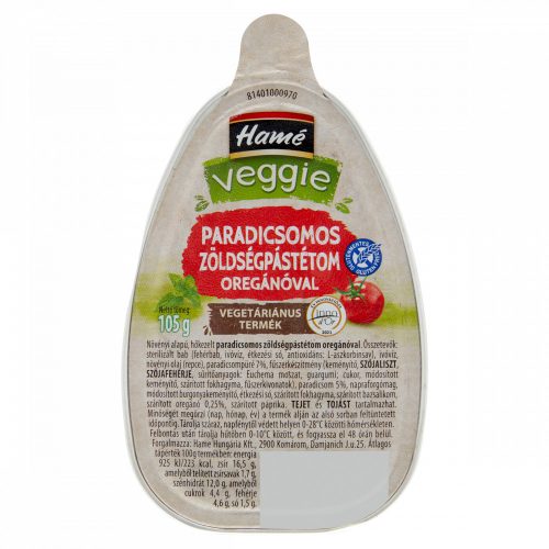 Hamé Veggie paradicsomos zöldségpástétom oregánóval 105 g