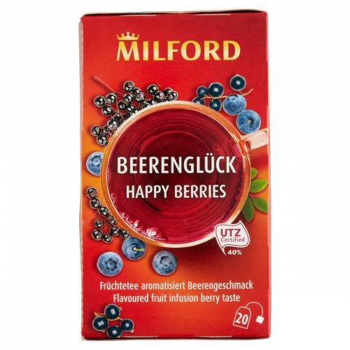 Milford Happy Berries bogyósgyümölcs ízű gyümölcstea 20 filter 50 g