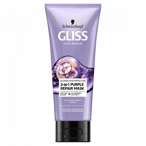 Gliss Blonde Perfector hamvasító 2 az 1-ben hajpakolás 200 ml