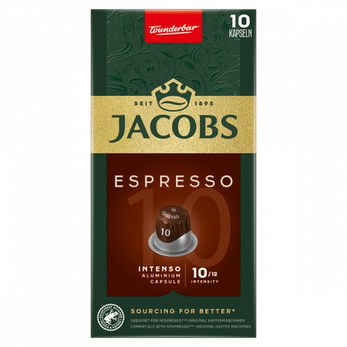 Jacobs Espresso Intenso őrölt-pörkölt kávé kapszulában 10 db 52 g