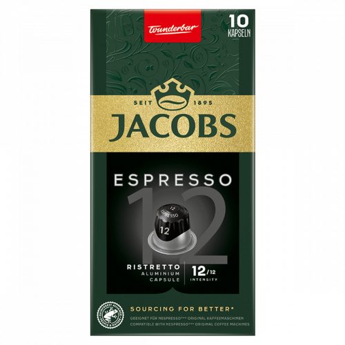 Jacobs Espresso Ristretto őrölt-pörkölt kávé kapszulában 10 db 52 g