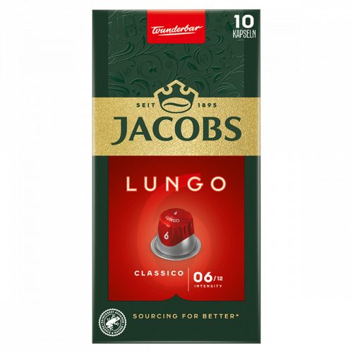 Jacobs Lungo Classico őrölt-pörkölt kávé kapszulában 10 db 52 g