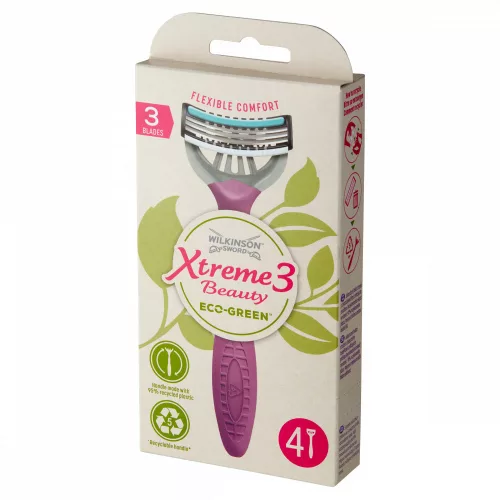 Wilkinson EXTREME3 Beauty ECO Green 4 db-os női eldobható borotva