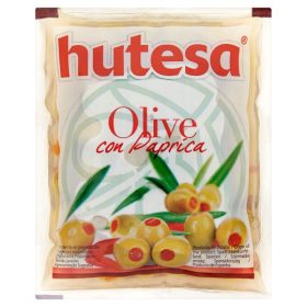   HUTESA Olajbogyó - zöld, paprikakrémmel töltött, zacskós 180g/80g