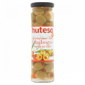   HUTESA Olajbogyó - zöld, paprikával töltött üveges 140g/60g