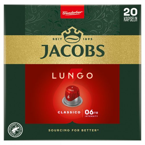 Jacobs Lungo Classico őrölt-pörkölt kávé kapszulában 20 db 104 g