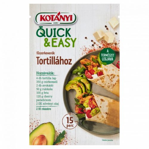 Kotányi Quick & Easy fűszerkeverék tortillához 20 g