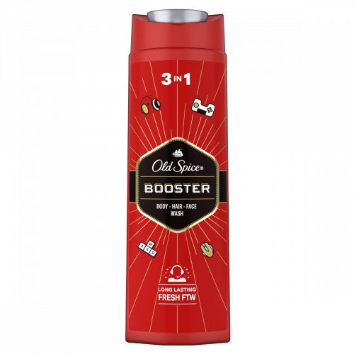 Old Spice Booster Férfi Sampon és Tusfürdő, Hosszan Tartó Frissesség, 400 ml