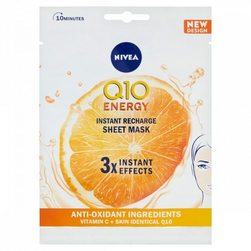 NIVEA Q10 Energy szérummal átitatott fátyolmaszk 1 db