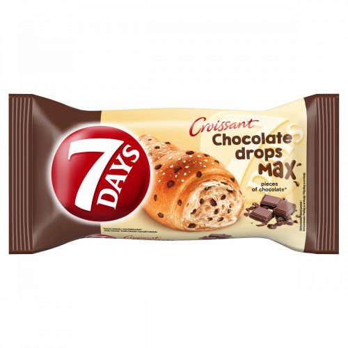 7DAYS Max croissant csokoládédarabokkal és cukorszórással 70 g