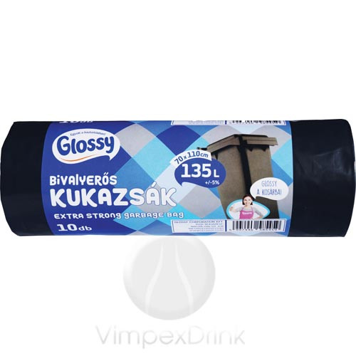 Glossy Bivalyerős kukazsák 135L