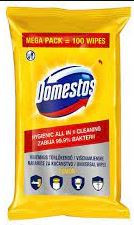 Domestos fert. törlőkendő 100db Lemon