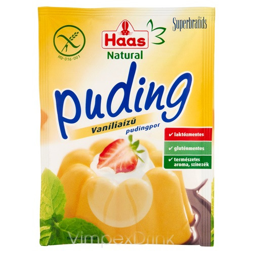 Haas Natural Vaníliaízű pudingpor 40g