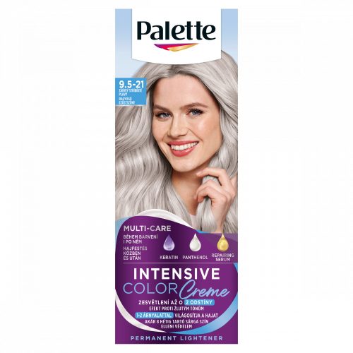 Palette Intensive Color Creme tartós hajfesték 9,5-21 ragyogó ezüstszőke