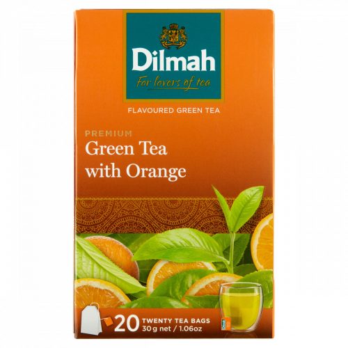 Dilmah Premium filteres zöld tea grépfrút aromával, aromazáró csomagolásban 20 filter 30g