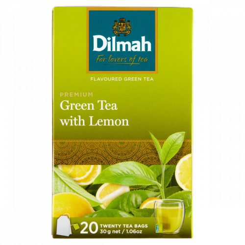 Dilmah Premium filteres zöld tea citrom aromával, aromazáró csomagolásban 20 filter 30 g