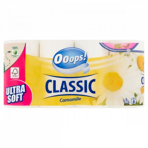 Ooops! Classic Camomile toalettpapír 3 rétegű 8 tekercs