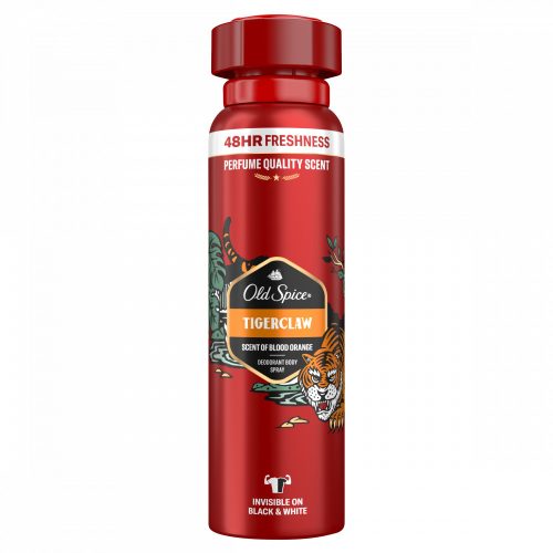 Old Spice Tiger Claw Deo Spray Férfiaknak, 150 ml, 48 Órás Frissesség, 0% Alumíniumsó