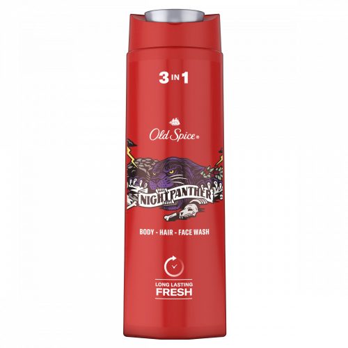 Old Spice Night Panther Férfi Sampon és Tusfürdő, Hosszan Tartó Frissesség, 400 ml