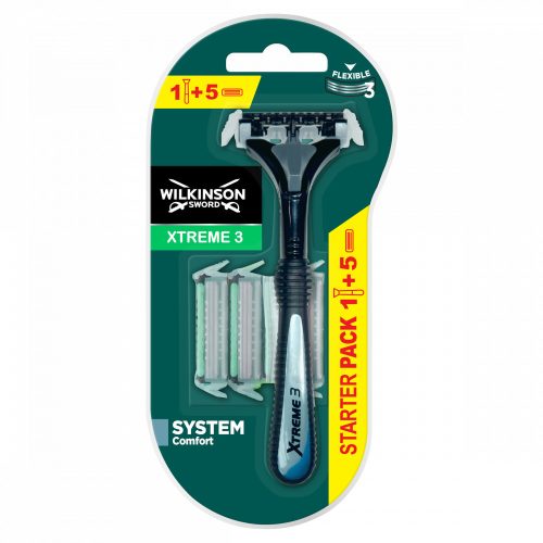 Wilkinson Sword Xtreme3 cserélhető fejes borotva 3 rugalmas pengével + 5 borotvabetét