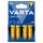 Varta Longlife AA LR6 1,5 V nagy teljesítményű alkáli elem 4 db