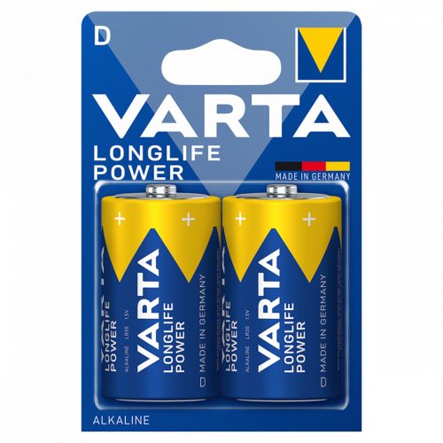 Varta Longlife Power D LR20 1,5 V nagy teljesítményű alkáli elem 2 db