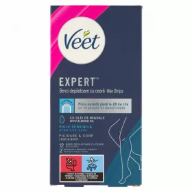 Veet Expert h.gy. szalagok érz.bőr 12db