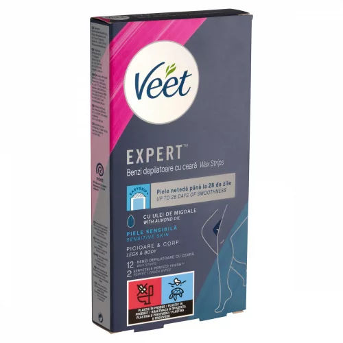 Veet Expert h.gy. szalagok érz.bőr 12db