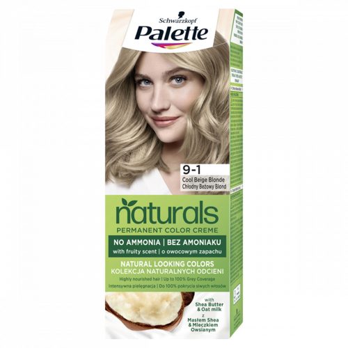 Schwarzkopf Palette Naturals tartós hajfesték 9-1 Hűvös bézsszőke