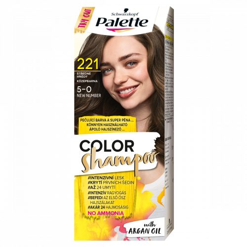 Schwarzkopf Palette Color Shampoo hajszínező 5-0 középbarna (221)