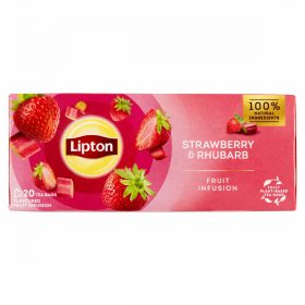   Lipton Fruit Infusion Strawberry & Rhubarb ízesített gyümölcstea 20 teafilter 32 g